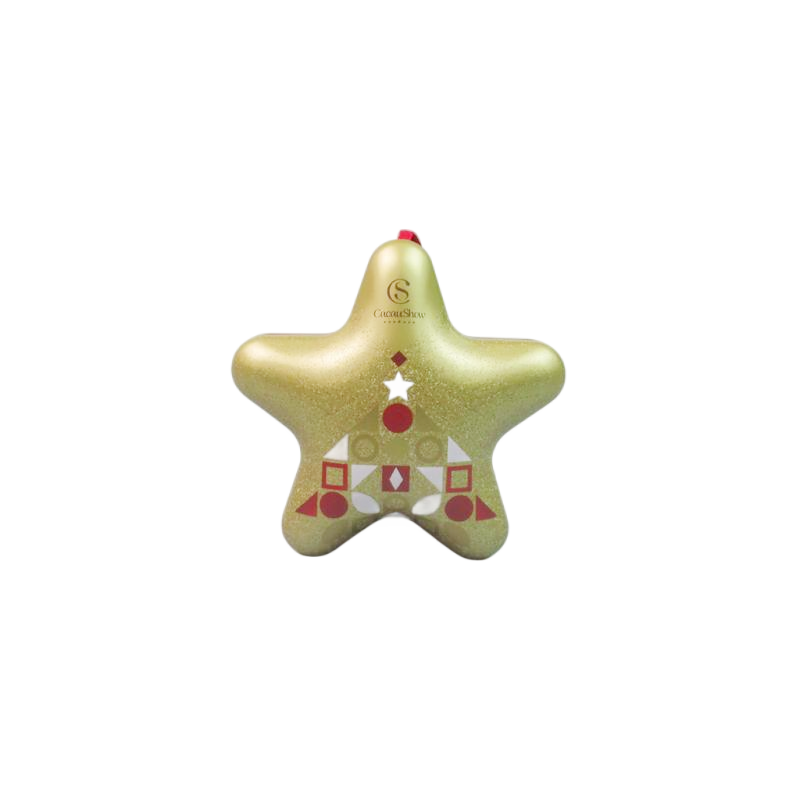 Star Shaped Tin box with ribbon and tag